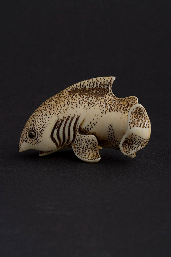 Antique ivory netsuké shark