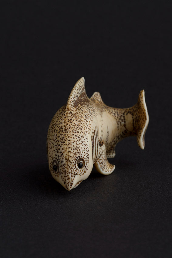 Antique ivory netsuké shark