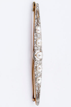 Antieke brochette met oriënt parels