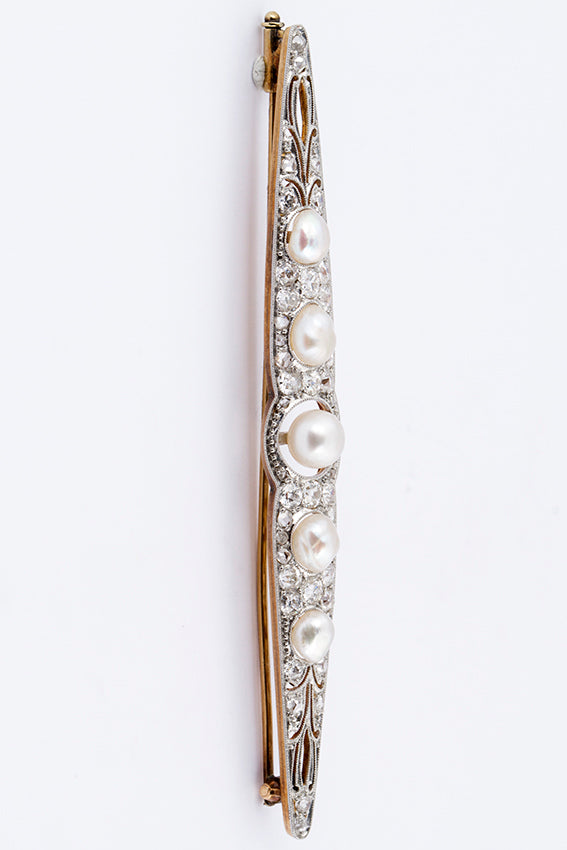 Antieke brochette met oriënt parels