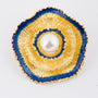 Broche met parel en emaille
