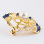 Broche met parel en emaille