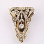 Antieke wit/geel gouden Art Nouveau sjaal-rever clip