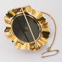 Biedermeier broche met roos diamant en onyx