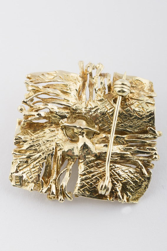 Gouden broche met diamanten