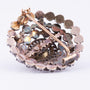 Antieke geel gouden broche met roos geslepen diamanten.