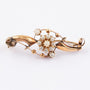 Antique gold brooch with pearls