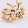 Gold branch brooch with pearls