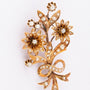 Antique gold brooch with pearls