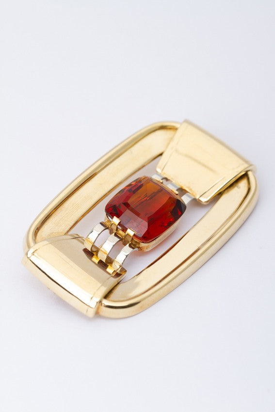 Gold démodé (retro) brooch with citrine