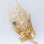 Gold leaf brooch with pearls, sapphires and diamonds