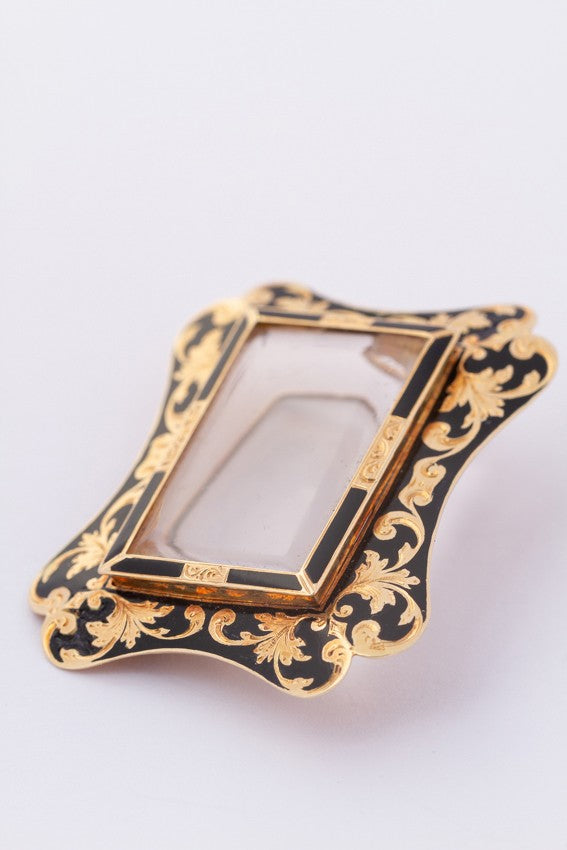 Antieke gouden memory broche.