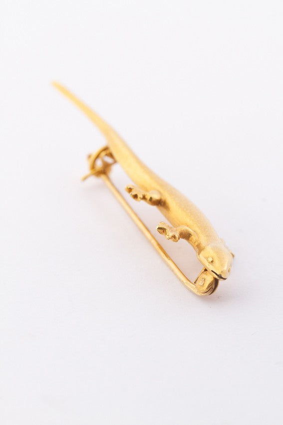 Gouden salamander broche