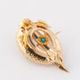 Antique gold brooch with turquoise