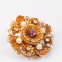 Antique gold brooch with spinel and diamonds
