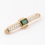 White/yellow gold brooch with tourmaline and diamonds