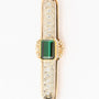 White/yellow gold brooch with tourmaline and diamonds
