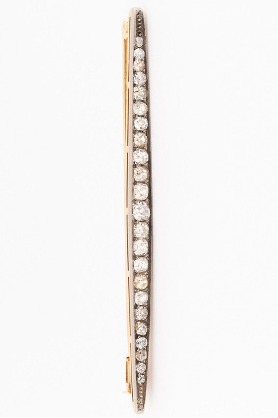 White/yellow brooch with 23 old-cut diamonds (Bwg)