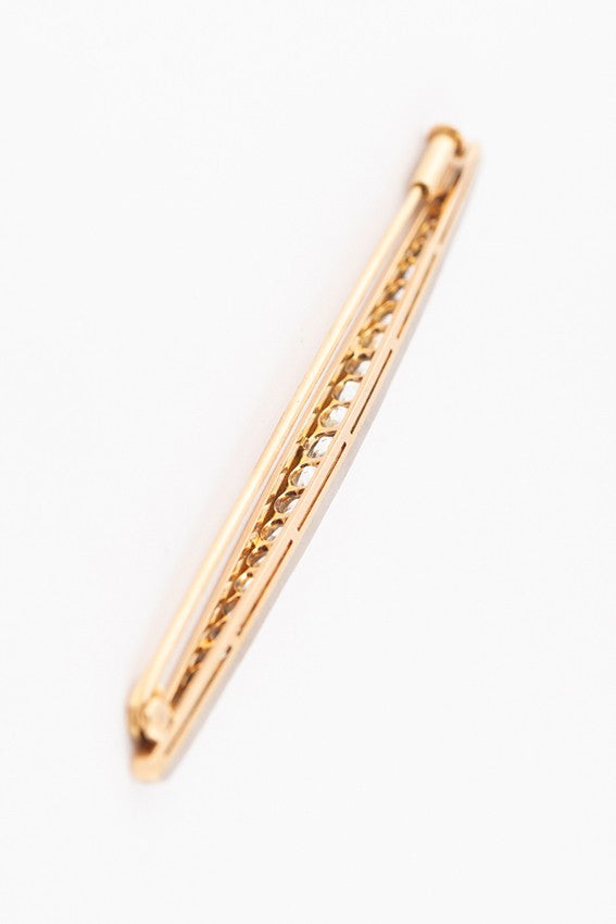 White/yellow brooch with 23 old-cut diamonds (Bwg)