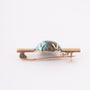 Antique gold brooch with turquoise