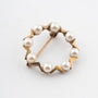 Gold open brooch with cultivated pearls