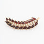 Antique gold feather brooch with pearls and garnet