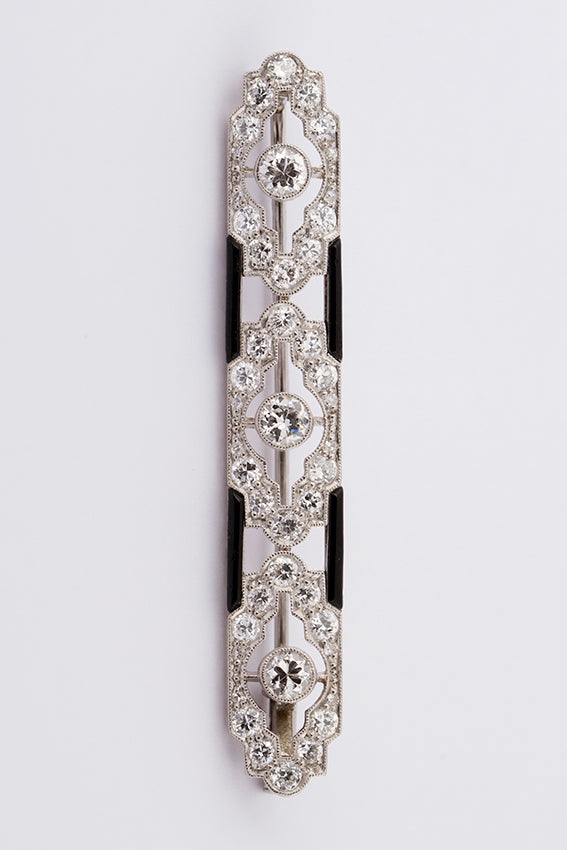 Antique platinum Art Déco brochette