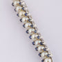 white gold brooch with cultured pearls and sapphires