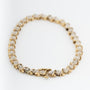 Yellow gold tennis link bracelet with brilliant-cut diamonds