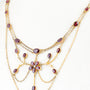 Antique gold necklace with garnet