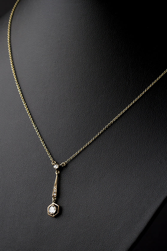 Antieke gouden hanger met roos diamant