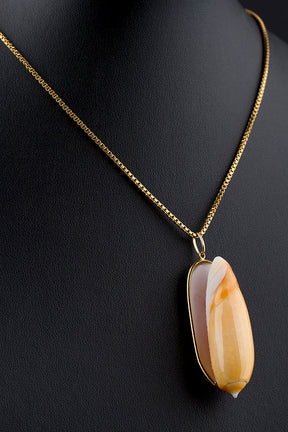 Schelphanger in 18 krt. gouden monture