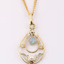 Art Nouveau hanger met opaal en parels