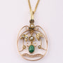 Art Nouveau hanger met agaat en parels