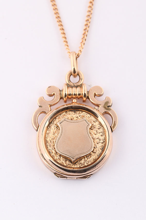 Rosé gouden medaillon hanger