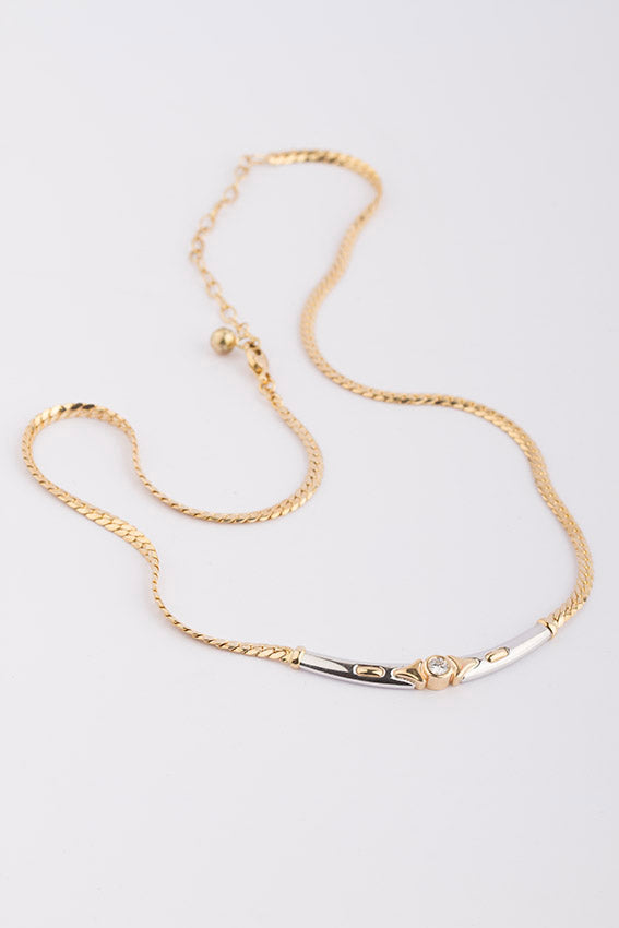 White/yellow gold necklace from Le Chic with brilliant