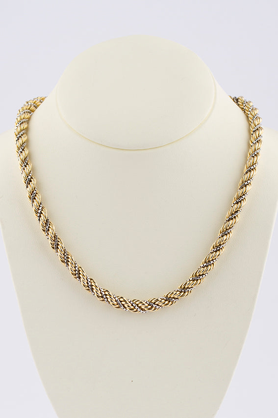 Wit/geel gouden koord collier