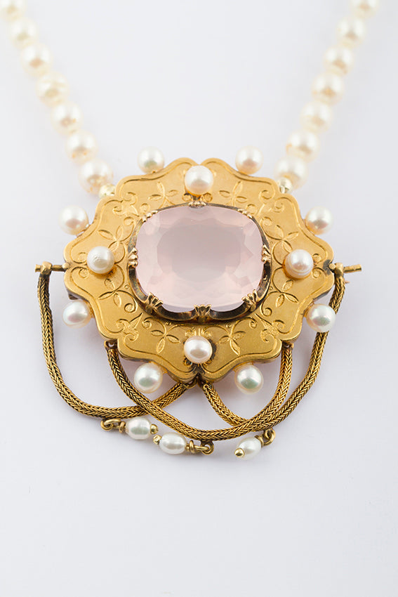 Antieke gouden broche/hanger Belle Epoque