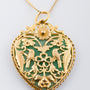 Gouden hart hanger met jade