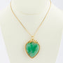Gouden hart hanger met jade