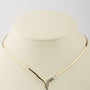 Wit/geel gouden collier met briljanten