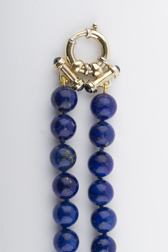Lapis Lazuli collier aan gouden sluiting