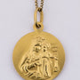 18 krt. gouden scapulier medaille aan gouden collier