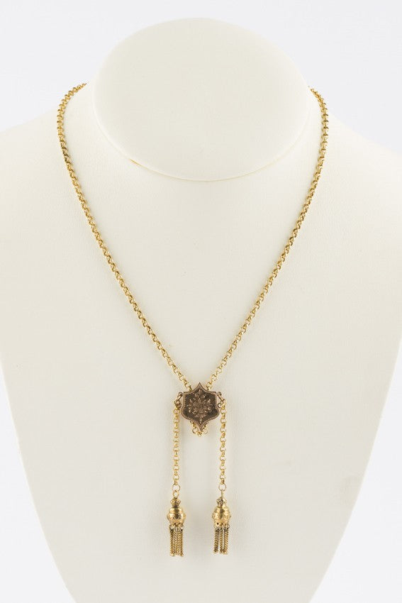 Antiek gouden schuifjes collier