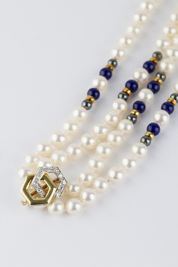 Lang cultivé parel collier