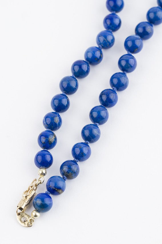 Lapis Lazulli collier aan gouden sluiting