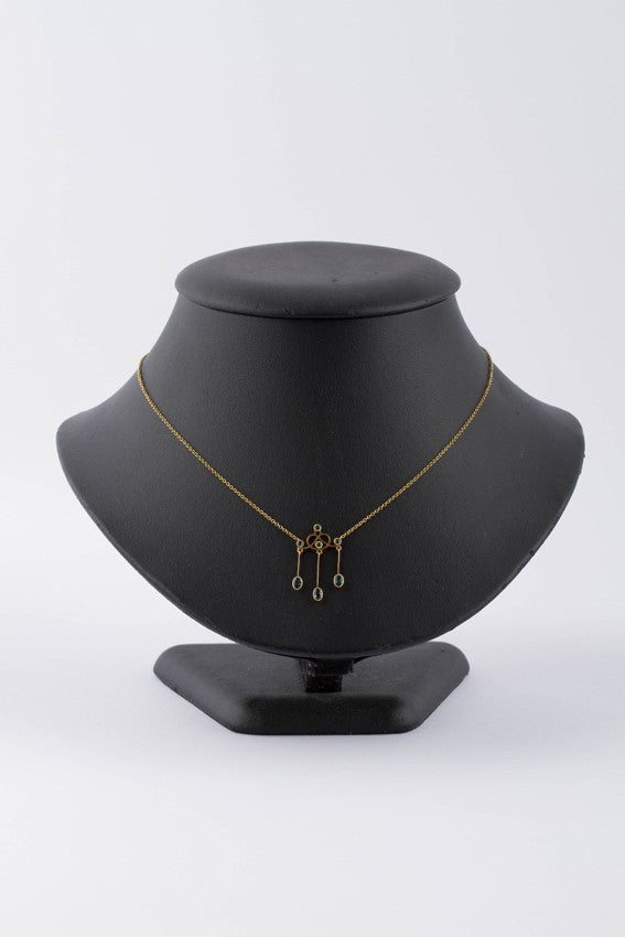 Antieke gouden Engelse Victoriaanse hanger met topaas