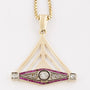 Gouden Art Deco hanger aan gouden collier