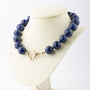 Lapis Lazuli bead necklace with gold clasp