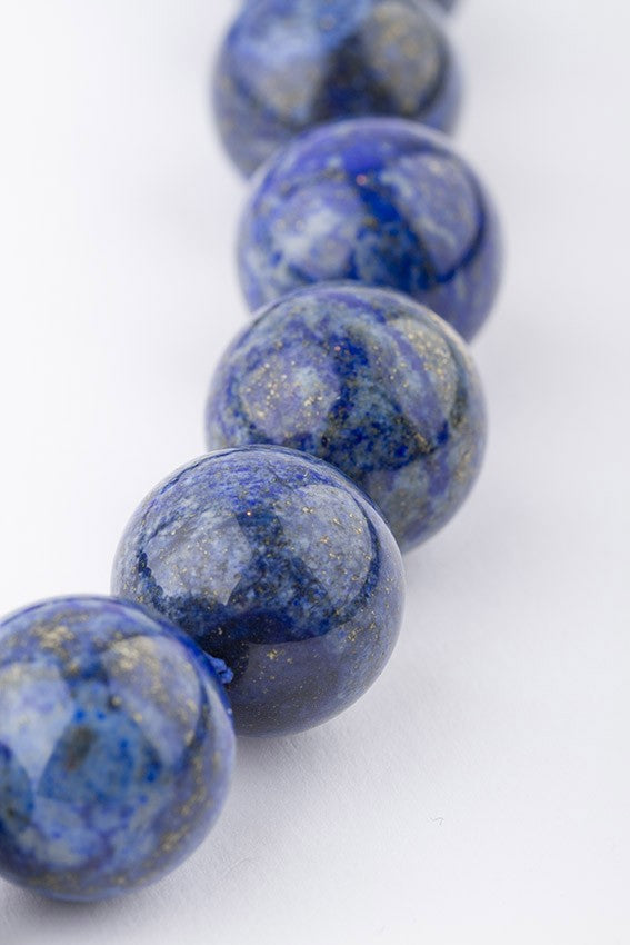 Lapis Lazuli bead necklace with gold clasp
